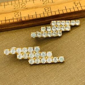Vintage lighting streak rhinestone earrings NOS